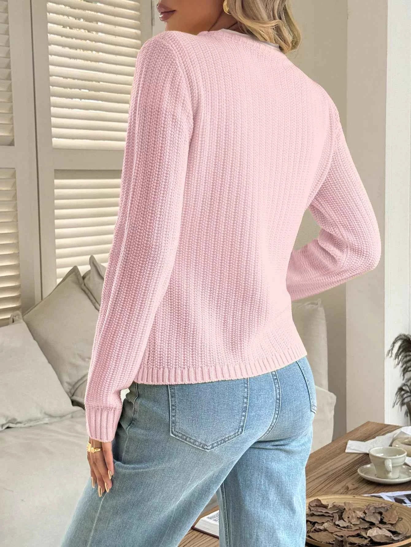 Button-Front Ribbed Long Sleeve Cardigan c57190c9-0c0a-43b6-be50-1368a67cd885-Max-Origin