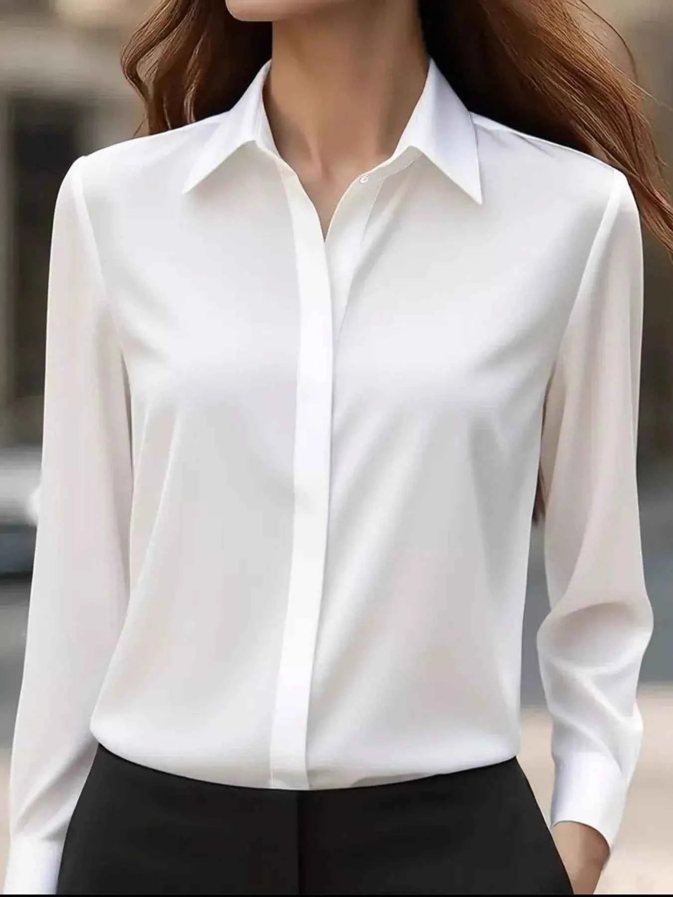 Button Down Collared Neck Long Sleeve Shirt White c576e9af-9331-4a84-98ed-aedcac54a22d-Max-Origin