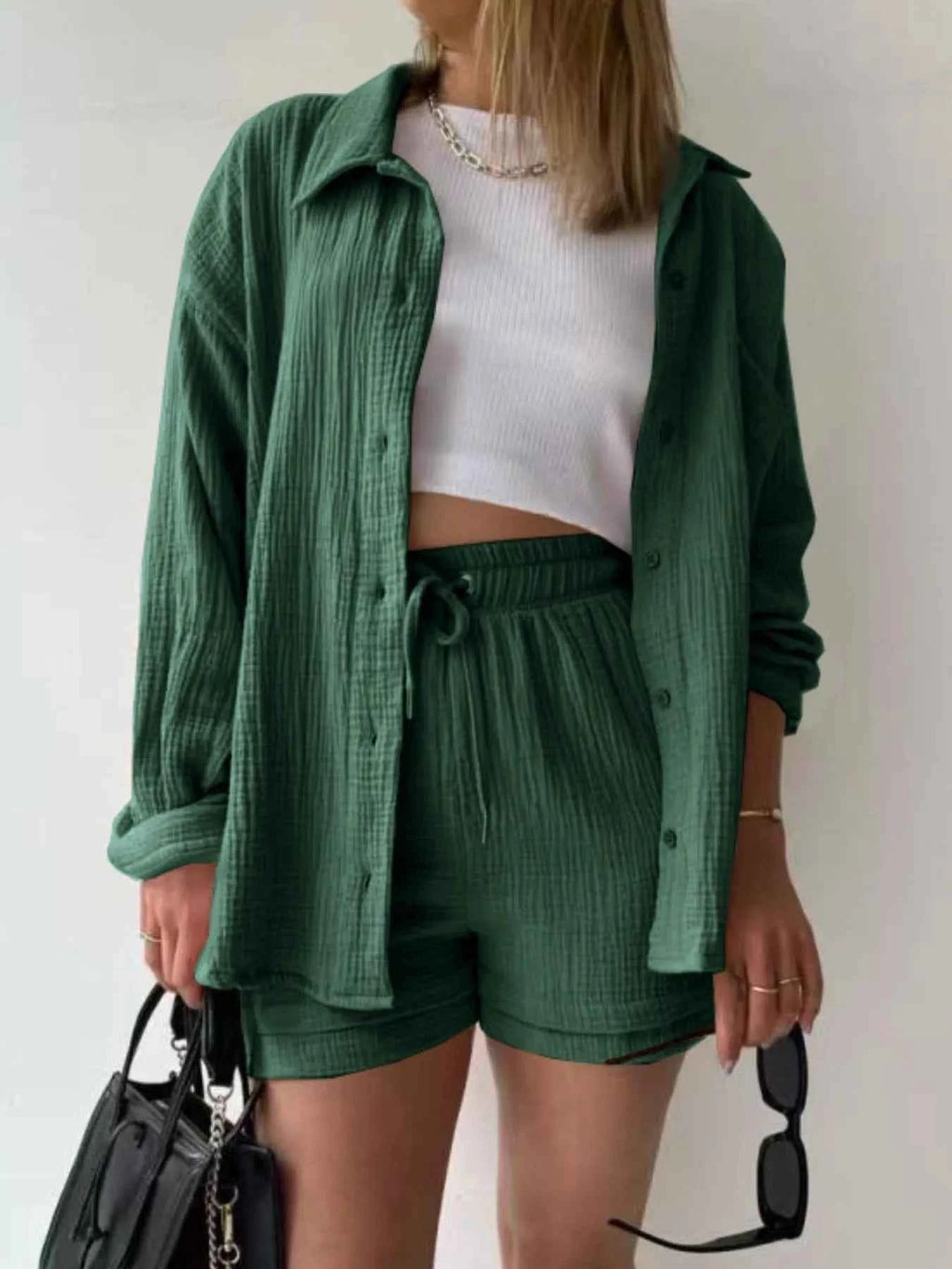 Textured Button Up Shirt and Shorts Set c57ba682-50b6-42da-a116-e98860c418d4-Max-Origin