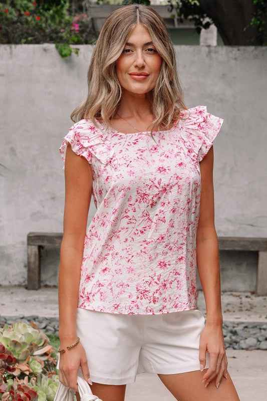 Aya Bow Back Square Blouse Pink c57c8b97-b913-4bbd-92d6-8f4ae504895d