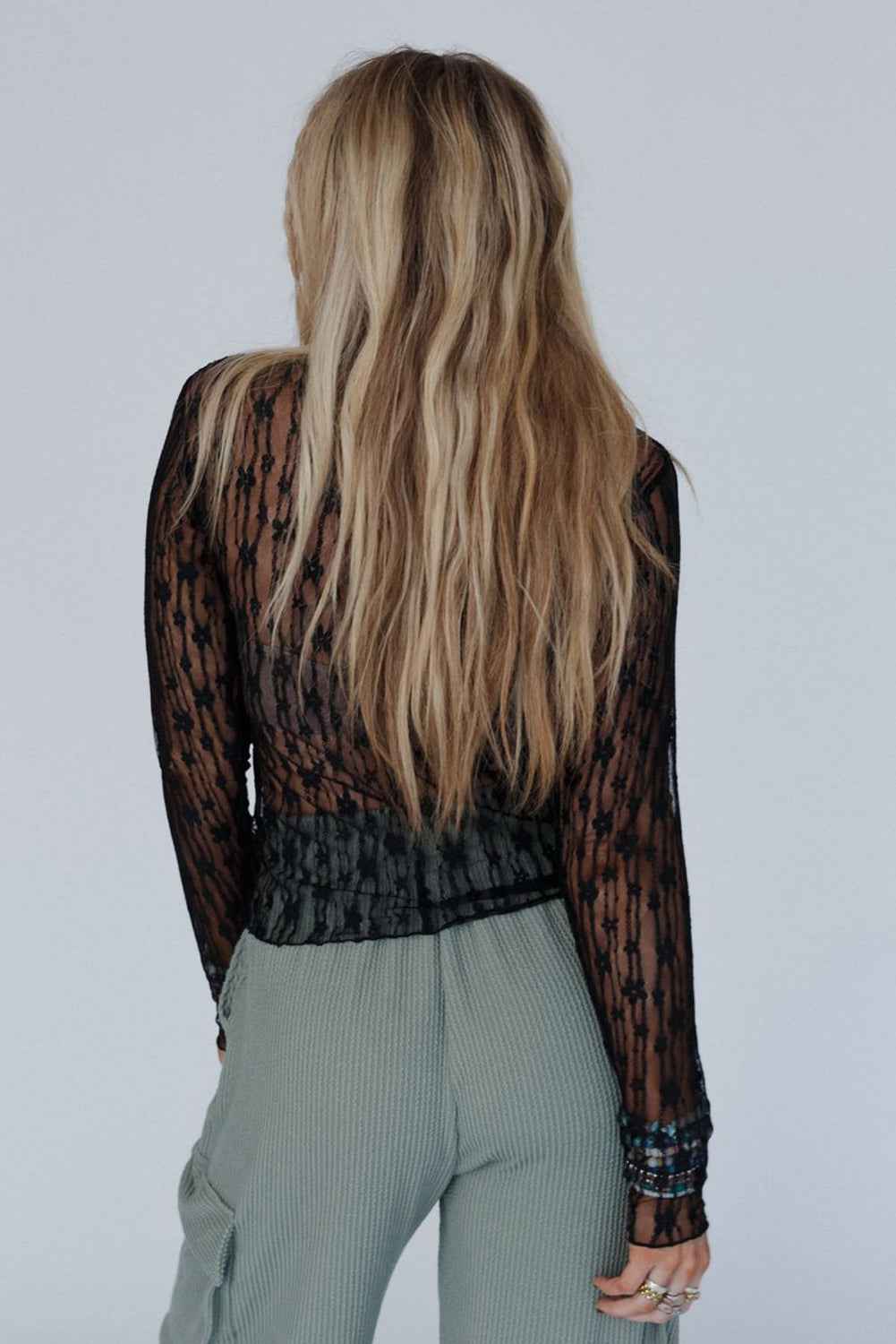 Black Sheer Floral Lace Long Sleeve Slim Fit Top c582c535d207f431