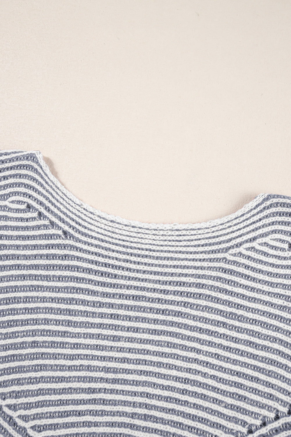 Black Striped Print Ribbed Knit Raglan Sleeve Baggy Sweater c59ff65b0e690e85