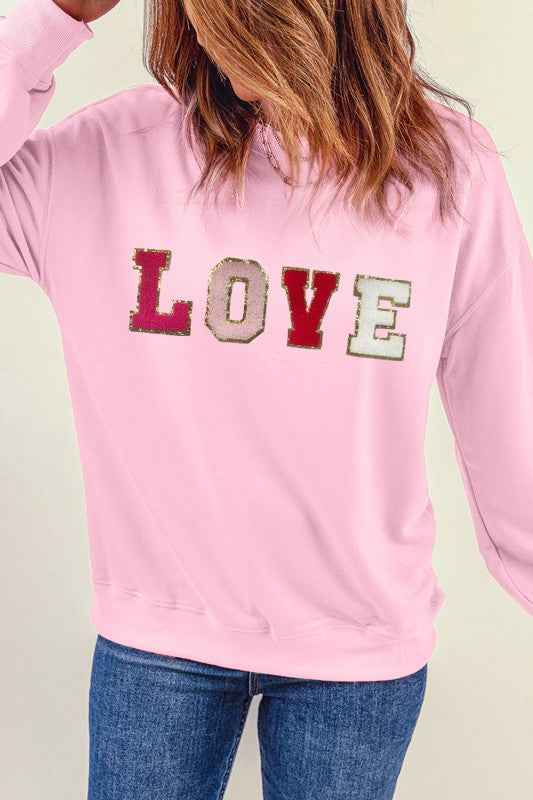Valentine LOVE Chenille Embroidered Sweatshirt c5aa9bbc-28a2-4d50-aa98-cc2337c219f2