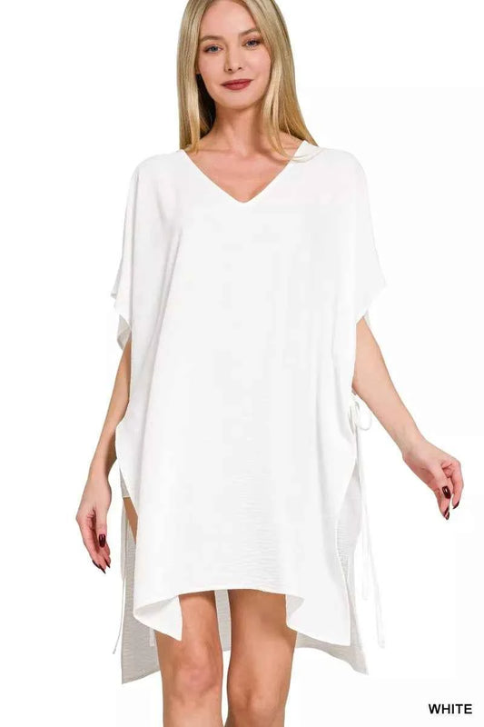 Zenana Woven Airflow Tie Side Cover Up WHITE ONE SIZE c5af1162e8fb4eb3a394dc1d052ef4f0-Max-Origin