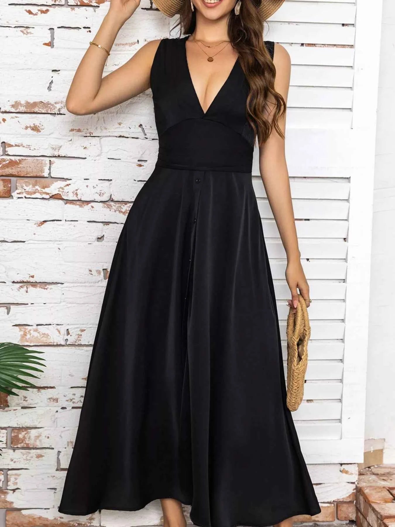 Full Size Slit V-Neck Sleeveless Dress Plus Size c5af35e8-f6e4-4182-a2f1-ec8c44fef2d5-Max-Origin