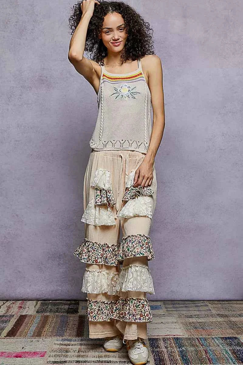 POL Embroidered Floral Square Neck Knit Cami c5b7404e-d05a-4932-bbaf-b182495f8395-Max-Origin