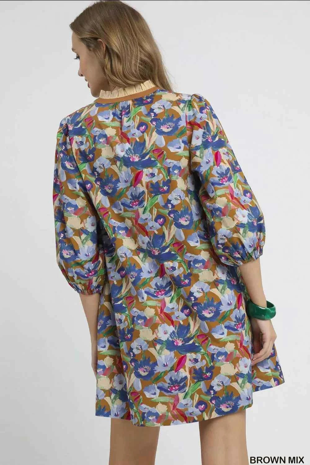 Umgee Boho Floral Balloon Sleeve Mini Dress c5c0f337-ae43-4801-99b2-6c0ec64c9c62-Max-Origin