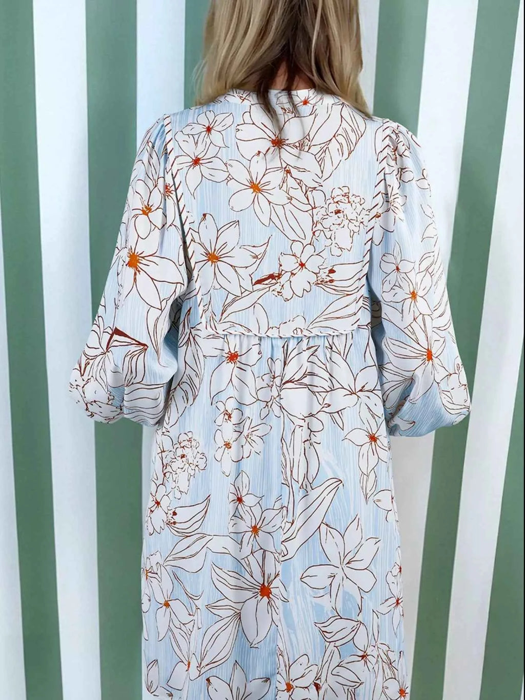 Floral Print Tie Neck Long Sleeve Mini Dress c5c1fa7c-3ea0-4a30-971a-87489ac3a25f-Max-Origin