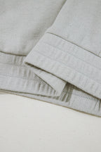 Black Shirred Hem Crop Tank Top Loose Shorts Cardigan 3 Piece Pajama Set c5dc20ca4277b992