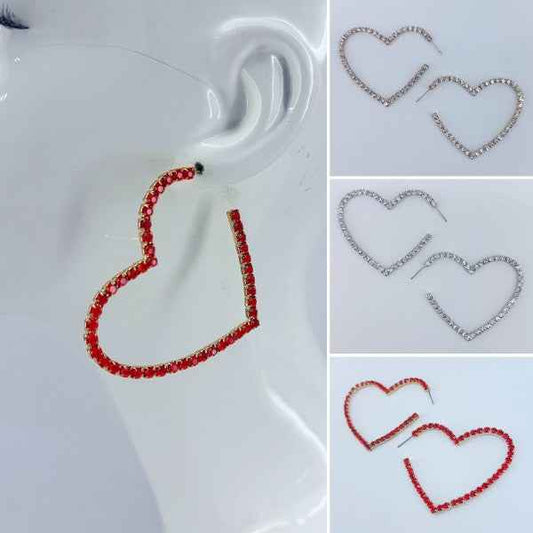 Hoop Rhinestones Heart Shape Earrings c5e0cbcd-2332-4cd1-8e12-30cff1bf8115