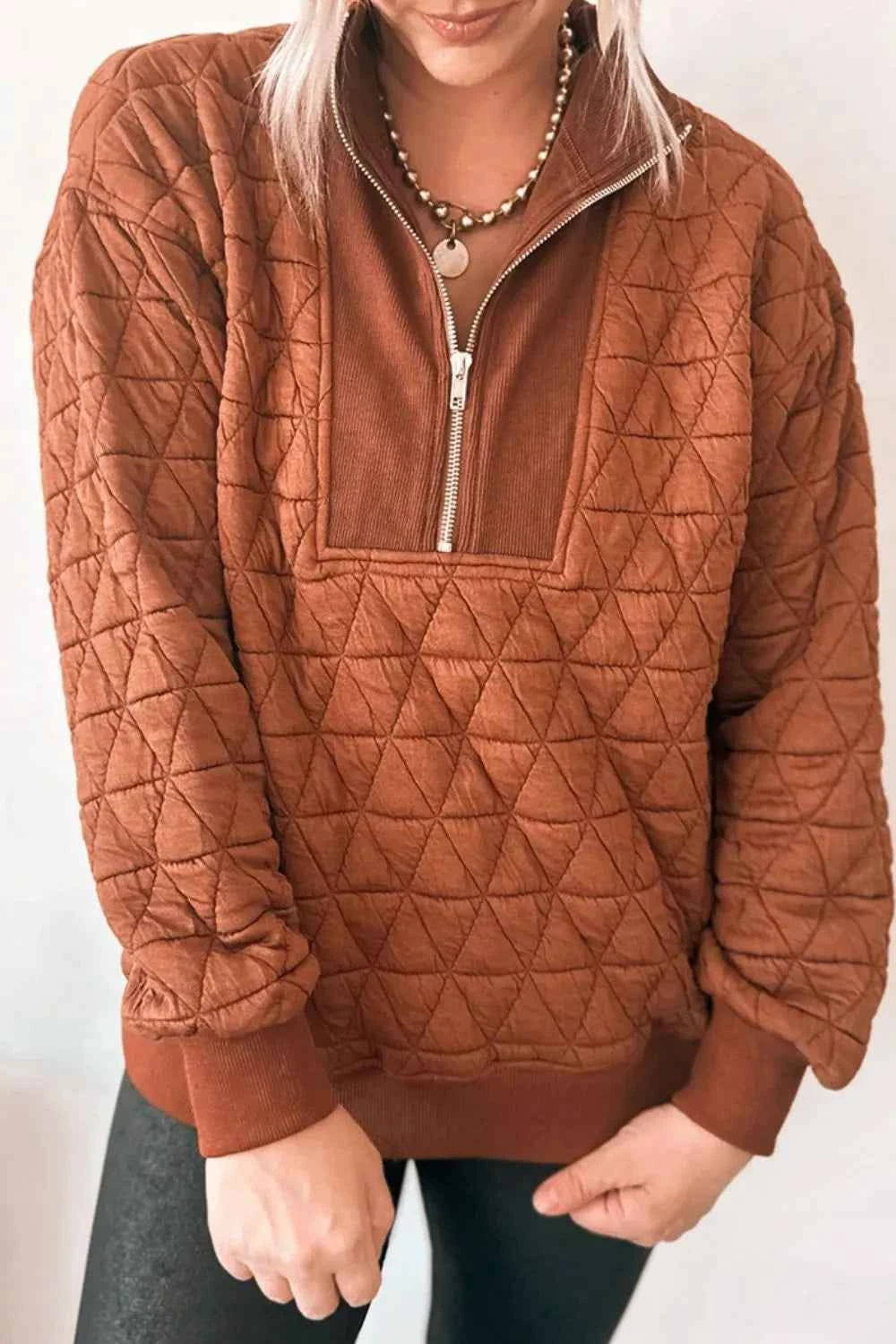 Quilted Half-Zip Long Sleeve Sweatshirt c5ee9adc-92df-4d5f-863c-af1e1e37f9e0-Max-Origin