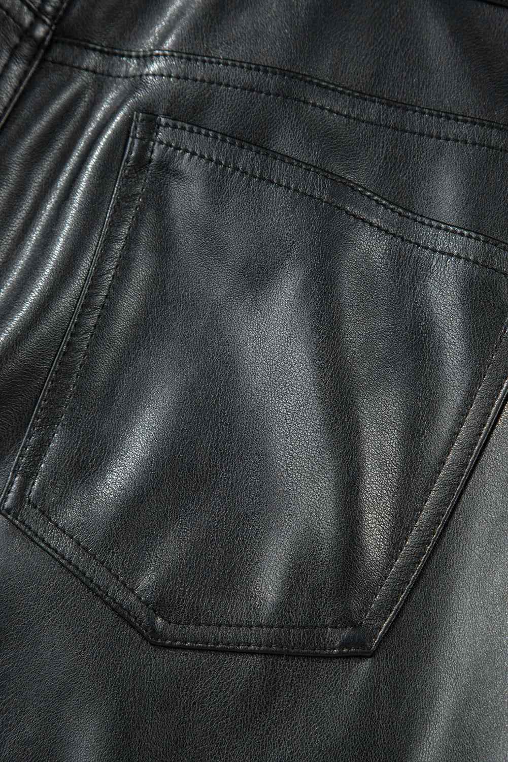 Black Faux Leather Side Slit Maxi Skirt c5ef04e4abb85f4f