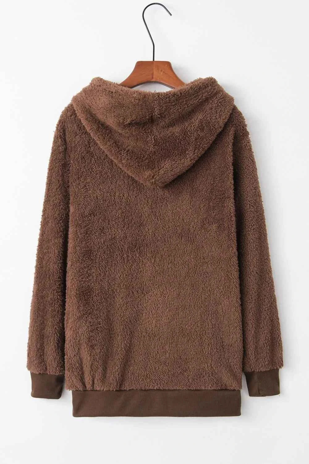 Full Size Quarter-Zip Drawstring Teddy Hoodie c5f6a062-11c8-477a-af67-aafcbb137822-Max