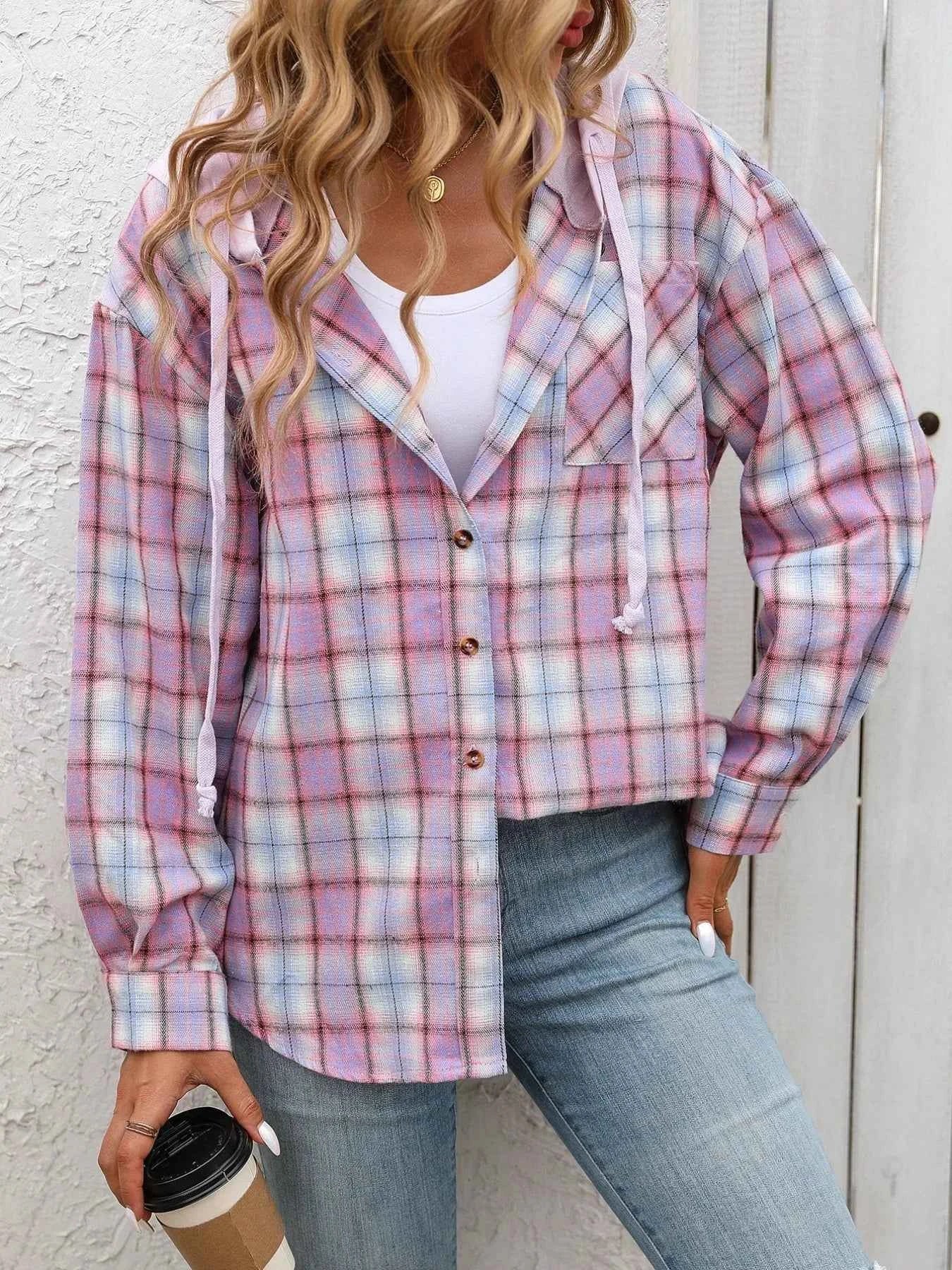 Plaid Button-Up Hooded Shirt c6067ada-419c-4b18-9ad9-bb89289e9d53-Max-Origin