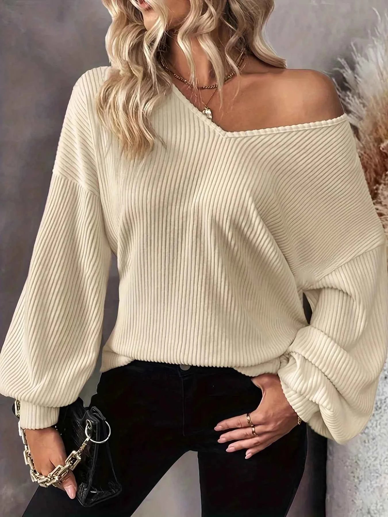 Ribbed Knit Back Bow Tie Blouse Apricot c60927a76026474ebb76ee95140572dc-Max-Origin