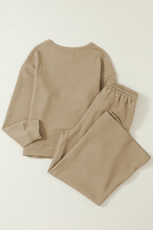 Textured Top and Pants Set c609a9e8-72f8-4994-abde-8ef0594a612e