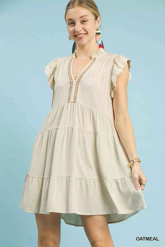 Umgee Linen Tiered Baby Doll Dress OATMEAL c6168b63-af0f-4045-8619-d07eba89571a-Max-Origin