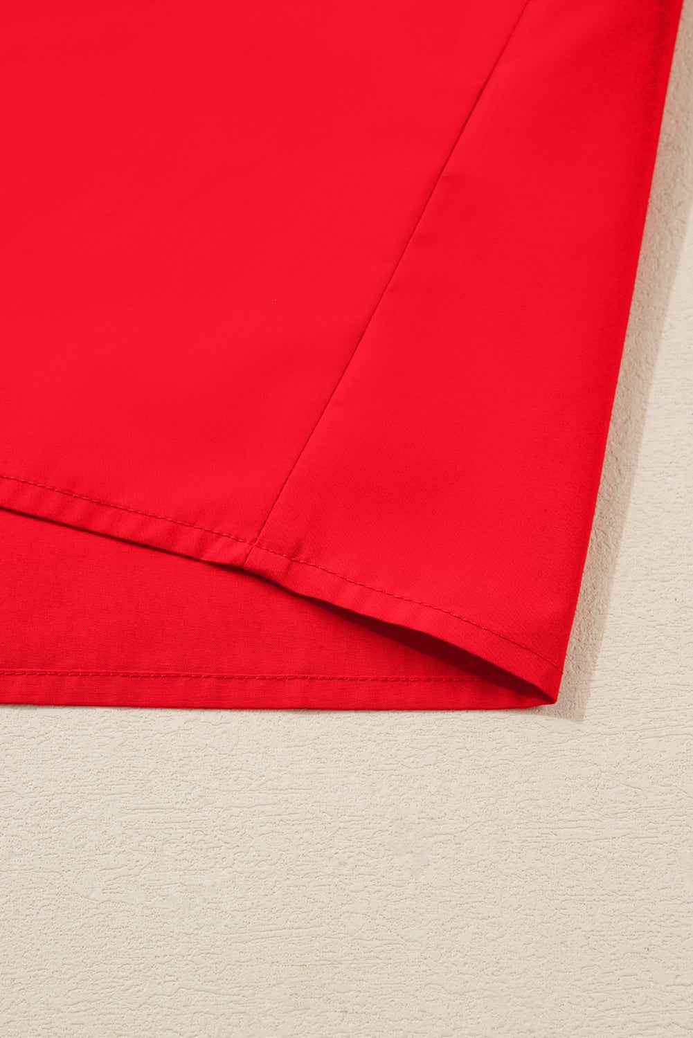 Fiery Red Striped Trim Ruffle Split Neck Long Sleeve Blouse c618e5e66ae8a61e
