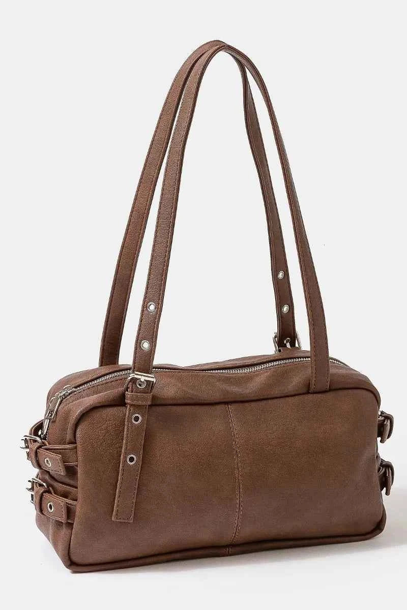 Fame Multi Grommet Belt Strap Rustic Rectangular Hand Bag c6204caa0ad1440d968540235f95077f-Max-Origin
