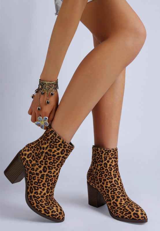 Lunara Leopard Print Block Heel Boots Leopard c6298e7b-2a20-48f2-a759-133a6c2c3d1b