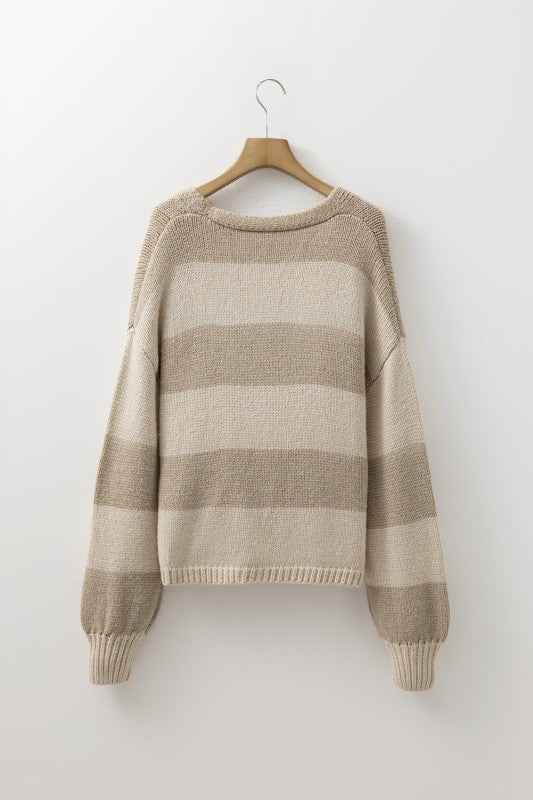 Stripe Colorblock Bow Tie Front Sweater Cardigan c62f025a-2395-4a24-ade1-a2364e45bbf9