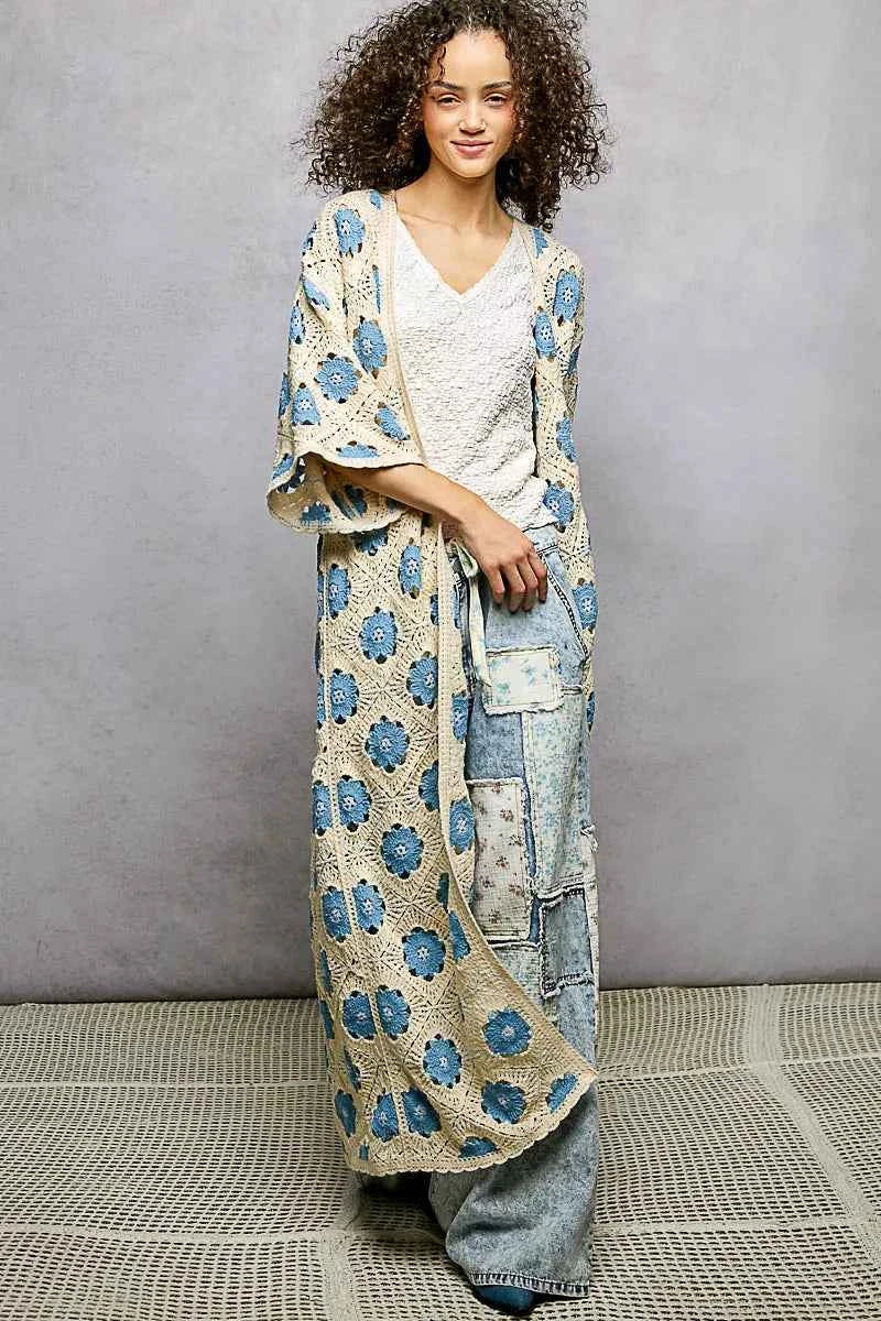 POL Open Front Floral Crochet Longline Cardigan c631b6fc-817b-4d59-b521-d21c74d71c5e-Max-Origin