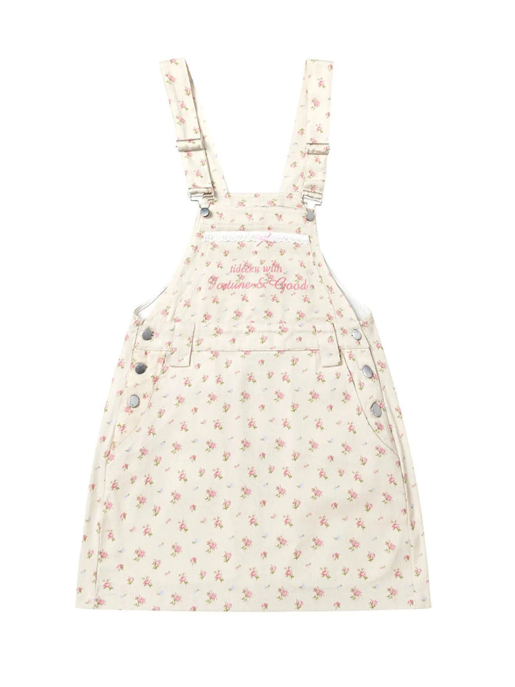 Floral Print Square Neck Overall Dress Beige c6363a01-69c3-499d-bff8-67d3123bb611-Max-Origin