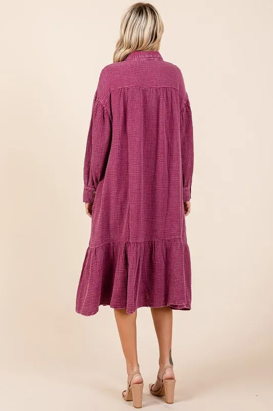 Mittoshop Mineral Wash Cotton Gauze Ruffle Midi Shirt Dress c6437ea4-b0df-4a32-9d31-9933109a7fec-Max