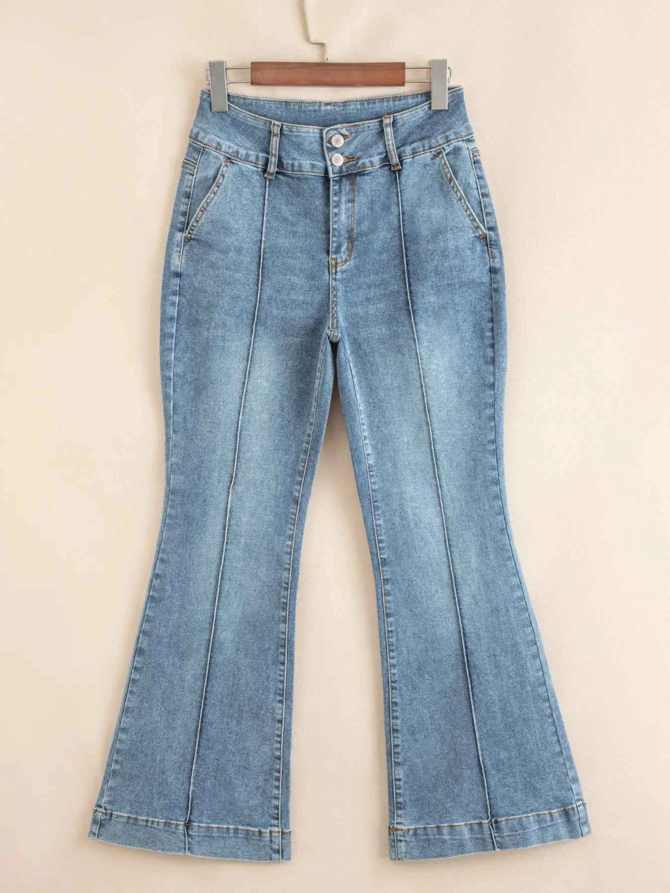 High-Waisted Flare Jeans with Seam Detail c65413fb043d44eca0ca408e953df0ba-Max-Origin
