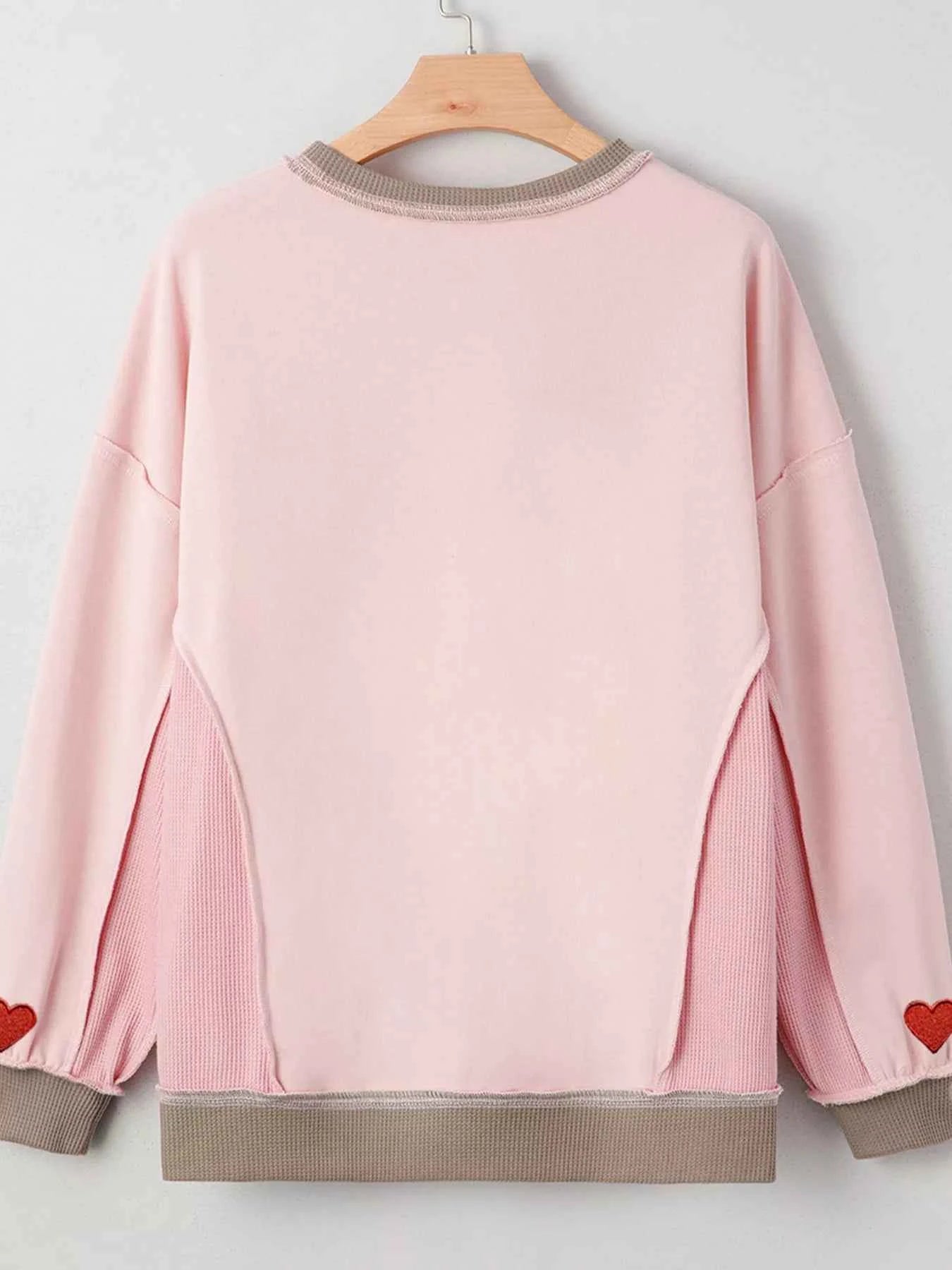 Color Block Patchwork Lovers Embroidered Letter Sweatshirt c66191588e604d3aa49cb43e391b9652-Max-Origin