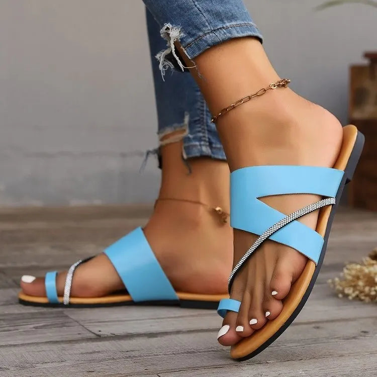 Toe Loop Flats Sandals Pastel Blue c6648ba8-a1c9-448d-806c-a38111640987-Max-Origin