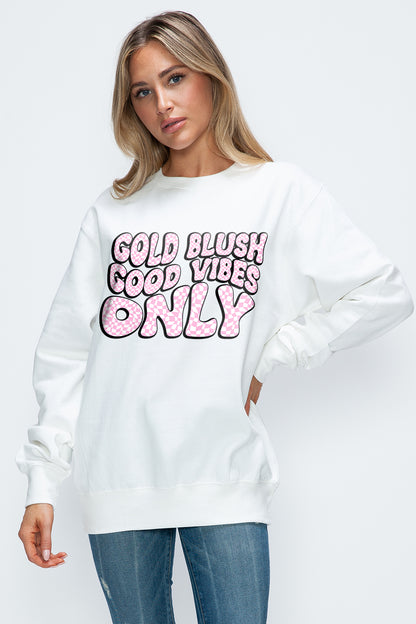 Simply Love Full Size Letter Graphic Round Neck Long Sleeve Sweatshirt