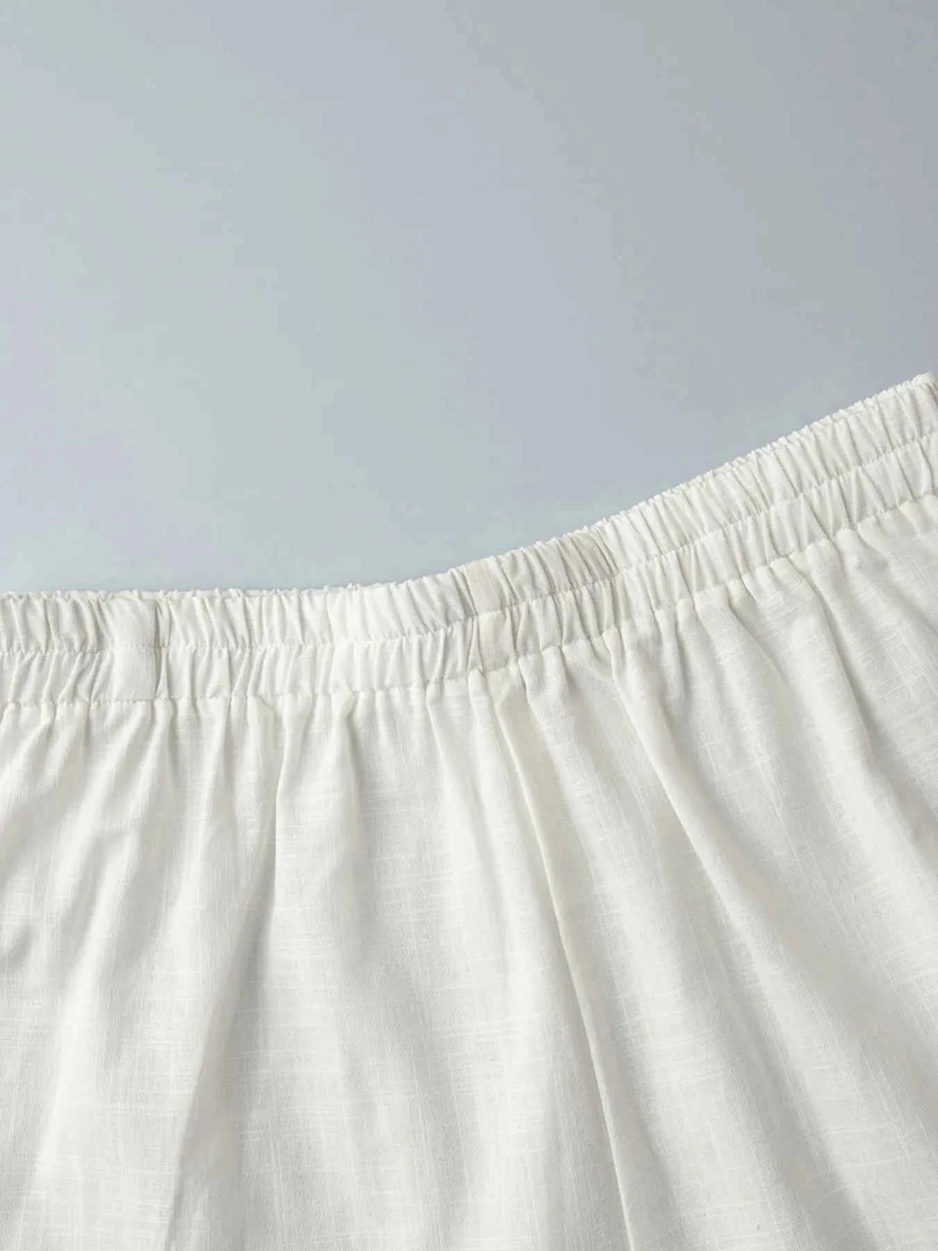 Tie Front Long Sleeve Top and Shorts Set c674bef59f4d4e67a1373103a4fc2409-Max-Origin