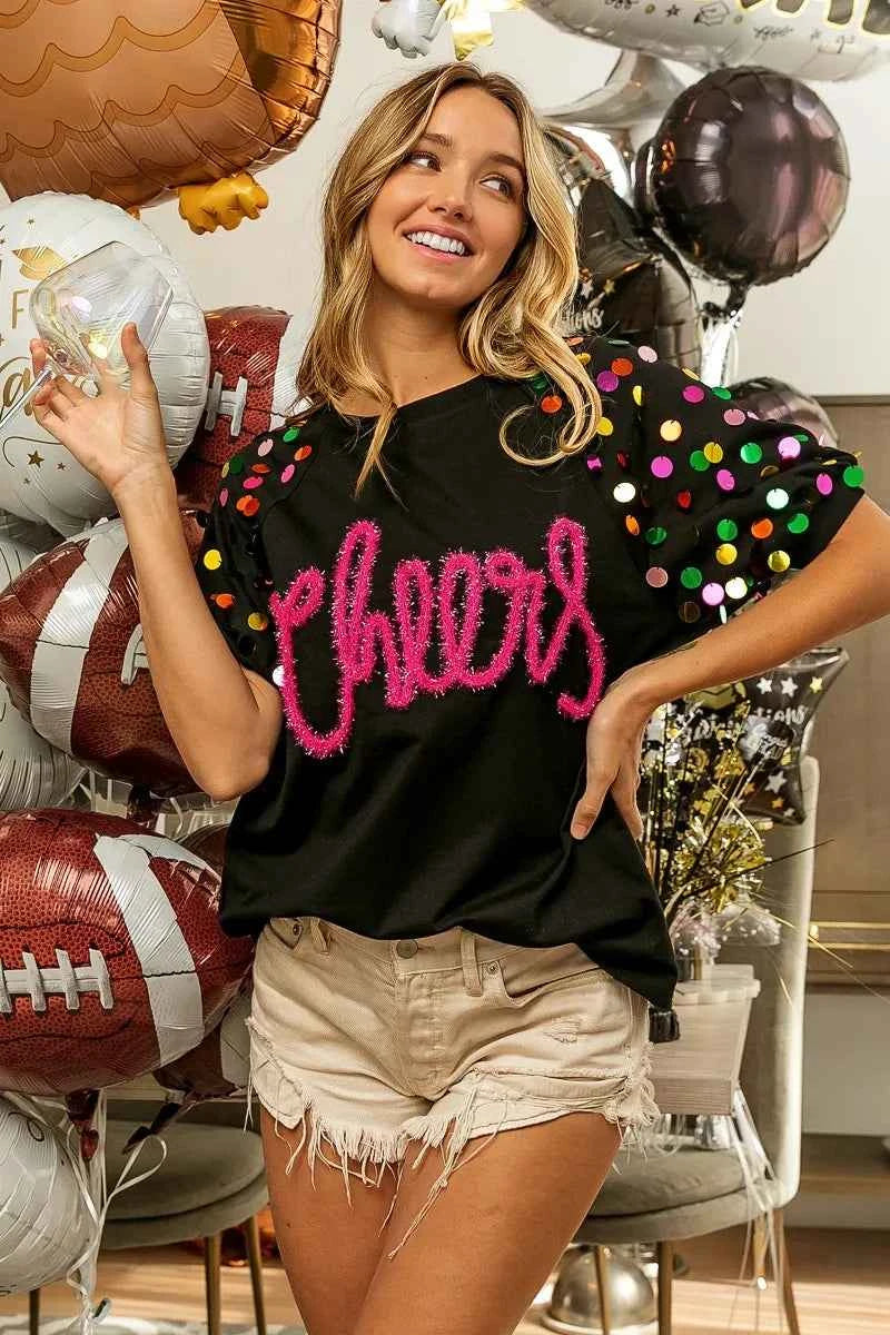 BiBi Metallic Letter Spangle Raglan Puff Sleeve Top c679c6f7fa8741abaaa29a647d86a824-Max-Origin