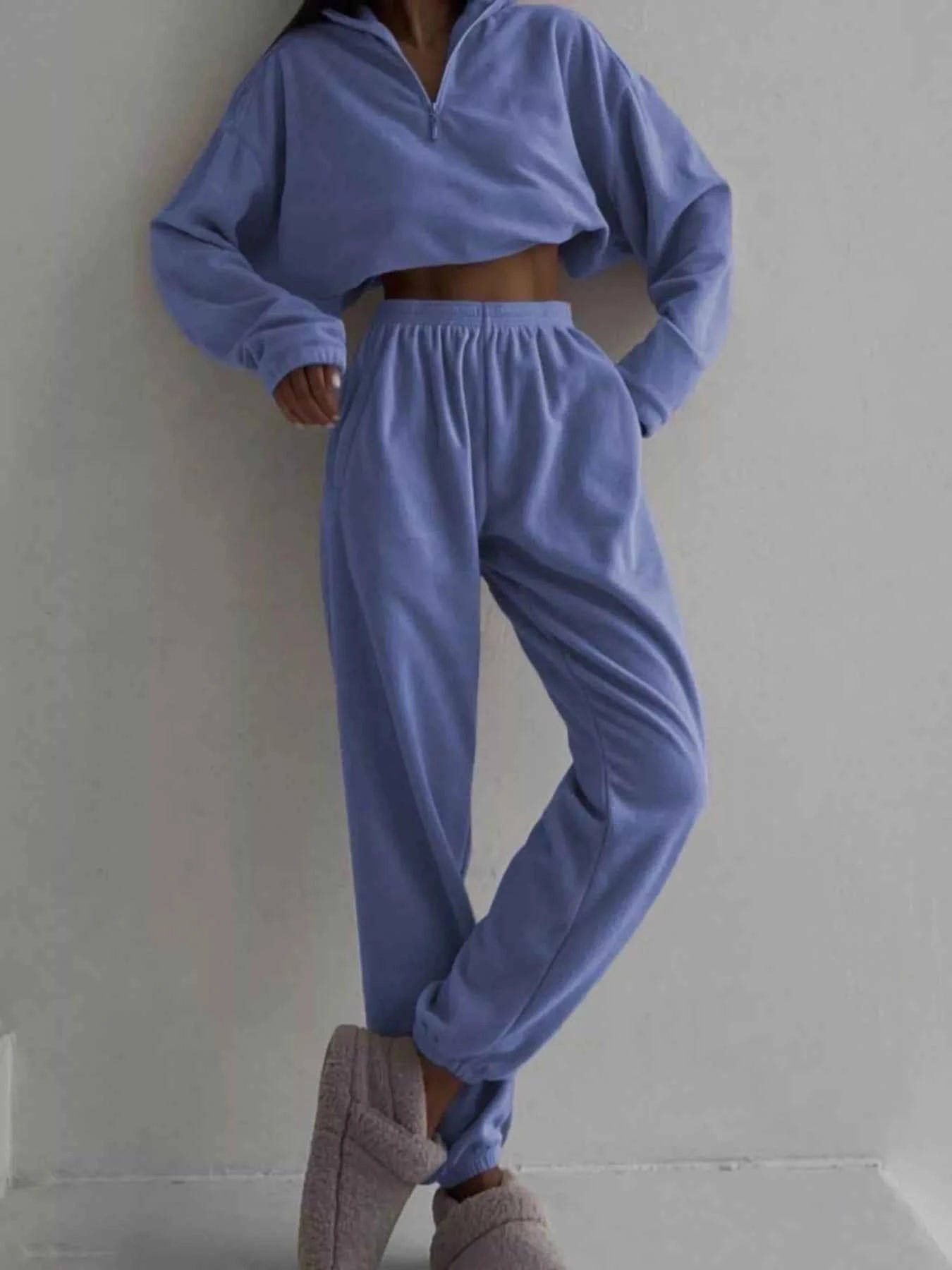Half Zip Sweatshirt and Pants Set Light Blue c67a04ba-d955-4f44-8b6f-904c2fe34ae0-Max-Origin