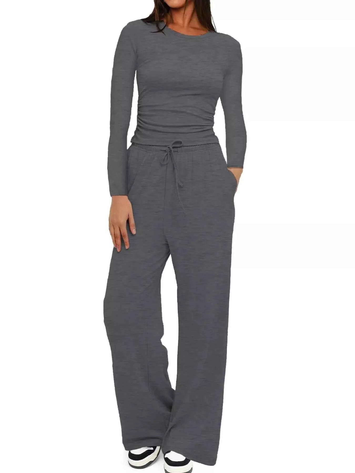 Round Neck Long Sleeve Top and Pants Set Dark Gray c68dc003-06b7-4676-a595-6b728be2994d-Max-Origin