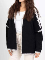 Contrast Trim Open Front Cardigan c69af6b82c204a91bb249239f2c71908-Max-Origin