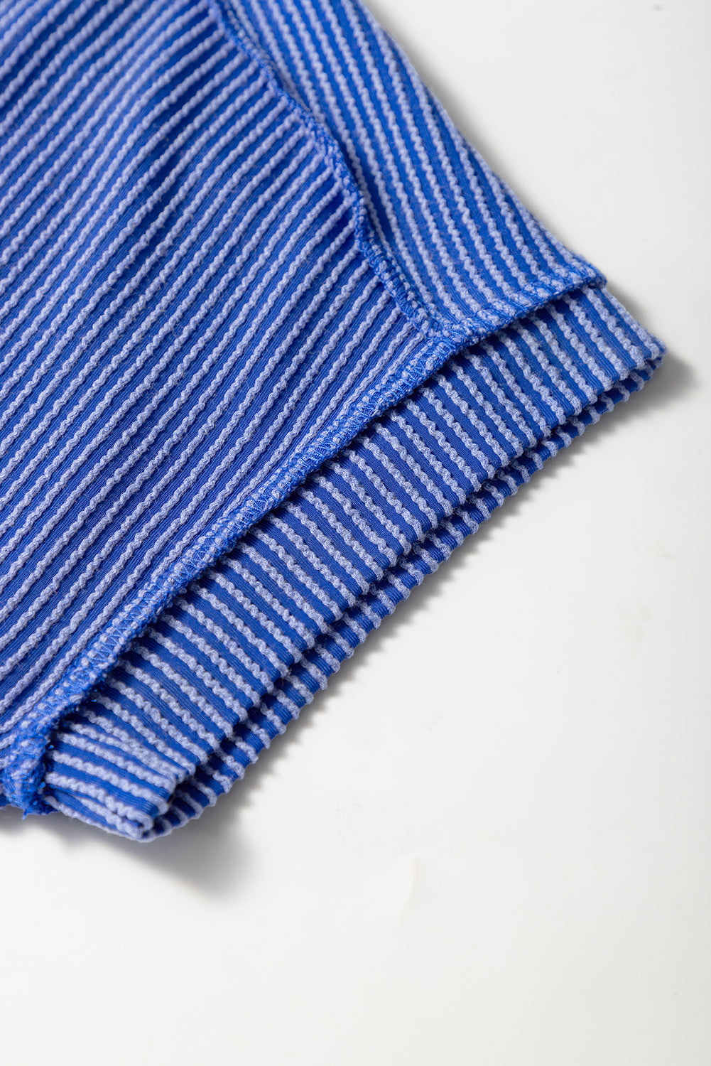 White Crinkle Rib Textured Knit Round Neck T Shirt c69f3048e1ba899e