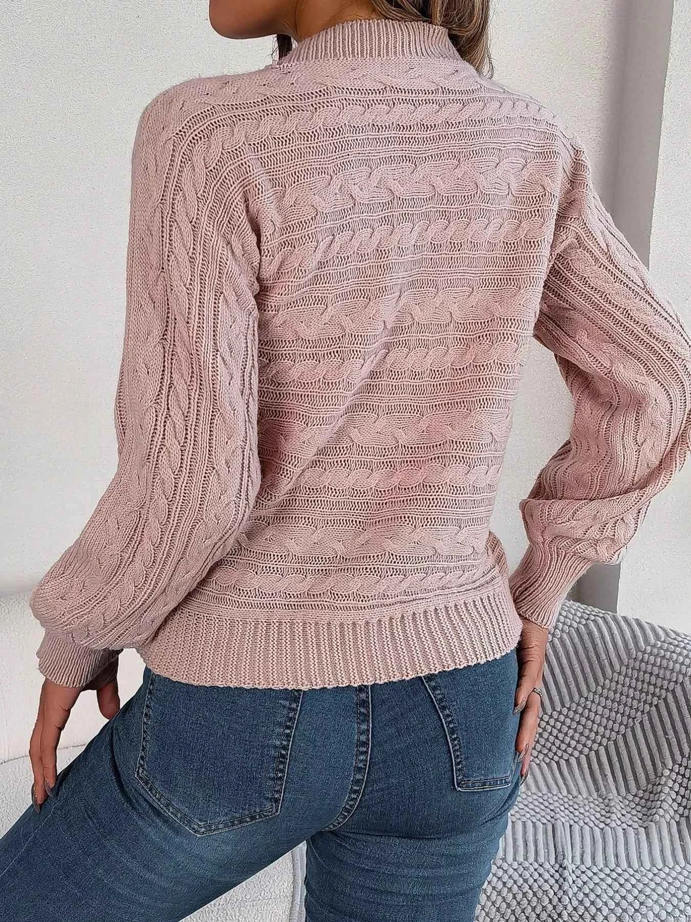 Cable-Knit Cutout Round Neck Sweater c6a6ea72-501a-4019-9c04-c26c2fb6f5fd-Max-Origin