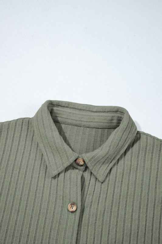 Thermal Ribbed Button-Up Drop Shoulder Textured Sh c6aaf2fe-4fd3-47a2-b280-004e4c245be6