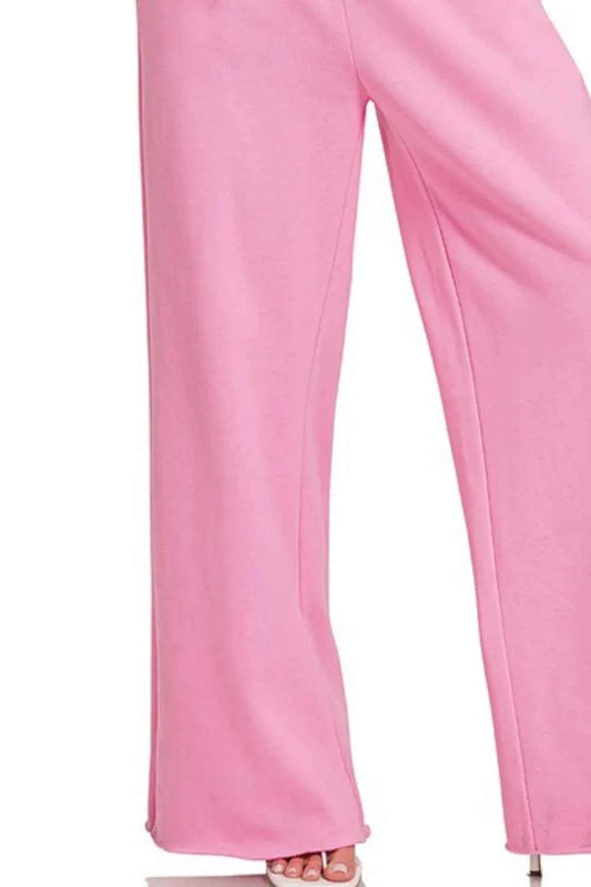 Fleece Exposed Seam Wide Leg Sweatpants c6b48d3f-4da4-43f6-a9ea-33d357cb5940-Max-Origin