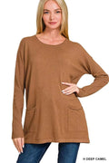 Zenana Viscose Long Sleeve Front Pockets Sweater H DEEP CAMEL c6b60ba719d34c6f91b3963776f2efc4-Max-Origin