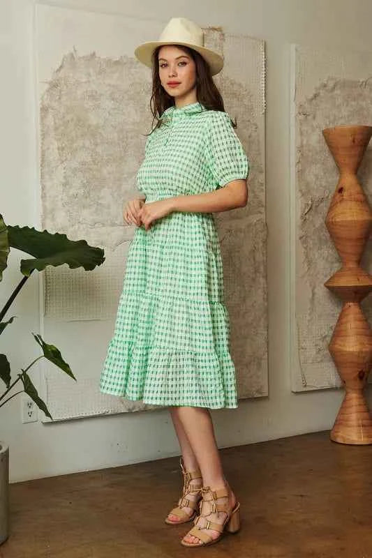 Davi & Dani Checkered Puff Sleeve Tiered Shirt Dress c6be6dfaf4de4b9aa60903fff4d6ced6-Max-Origin