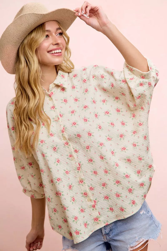 Flower Printed Short Dolman Blouse Top Red Flower c6c94594-b724-4908-bf13-a245fdbae90c-Max-Origin