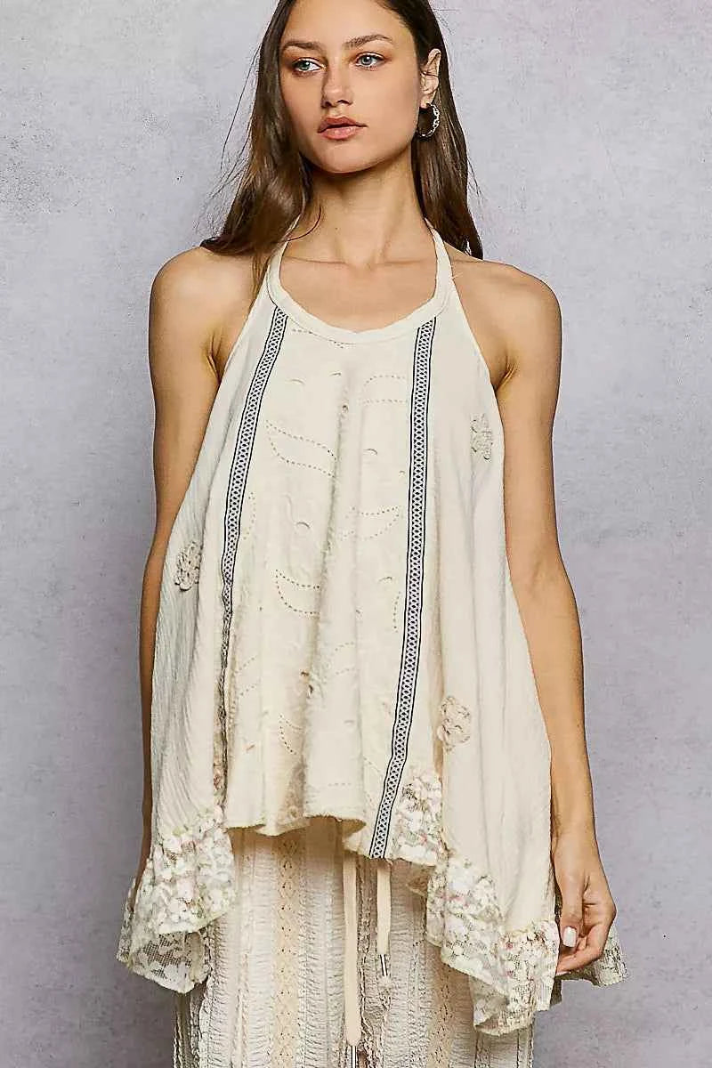 POL Lace Ruffle Halter Neck Cami c6e3b76a-c67b-4889-8c2b-5949284bcf25-Max-Origin