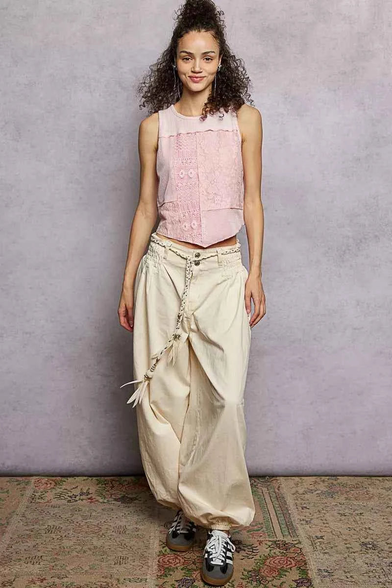 POL Ribbed Round Neck Cropped Tank with Lace Detail c6f79f43-8925-4b61-8768-cf44b83200c7-Max-Origin