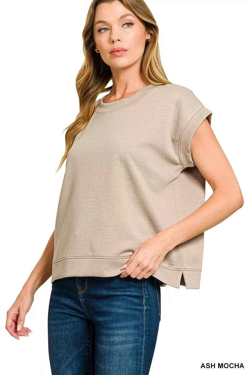 Zenana Scuba Short Sleeve Sweatshirts ASH MOCHA c70bea32b8df4ba2a988a37af9a546a7-Max-Origin