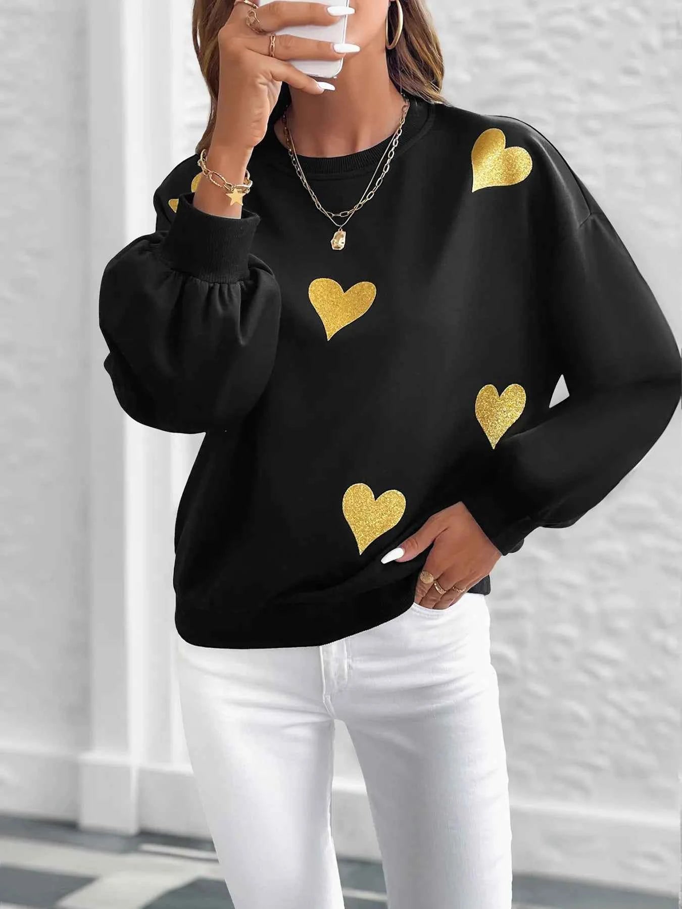 Heart Print Long Sleeve Sweatshirt c71267b00b0d4d3f9b71e69a3c49d1cf-Max-Origin