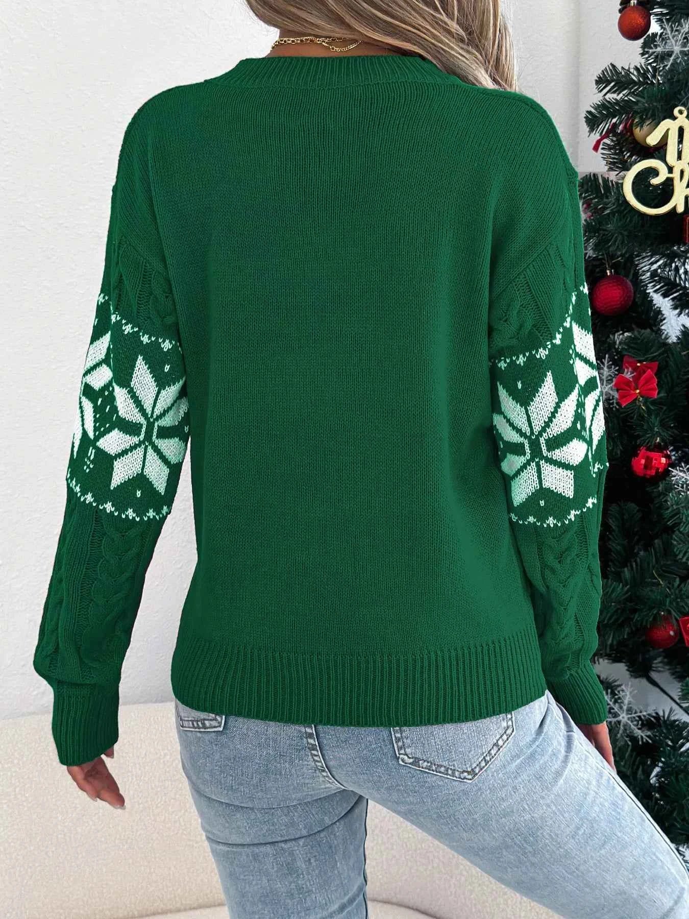 Christmas Snowflake Cable Knit Sweater c7150058-0503-4fb1-adc1-63eebd7c4c48-Max-Origin