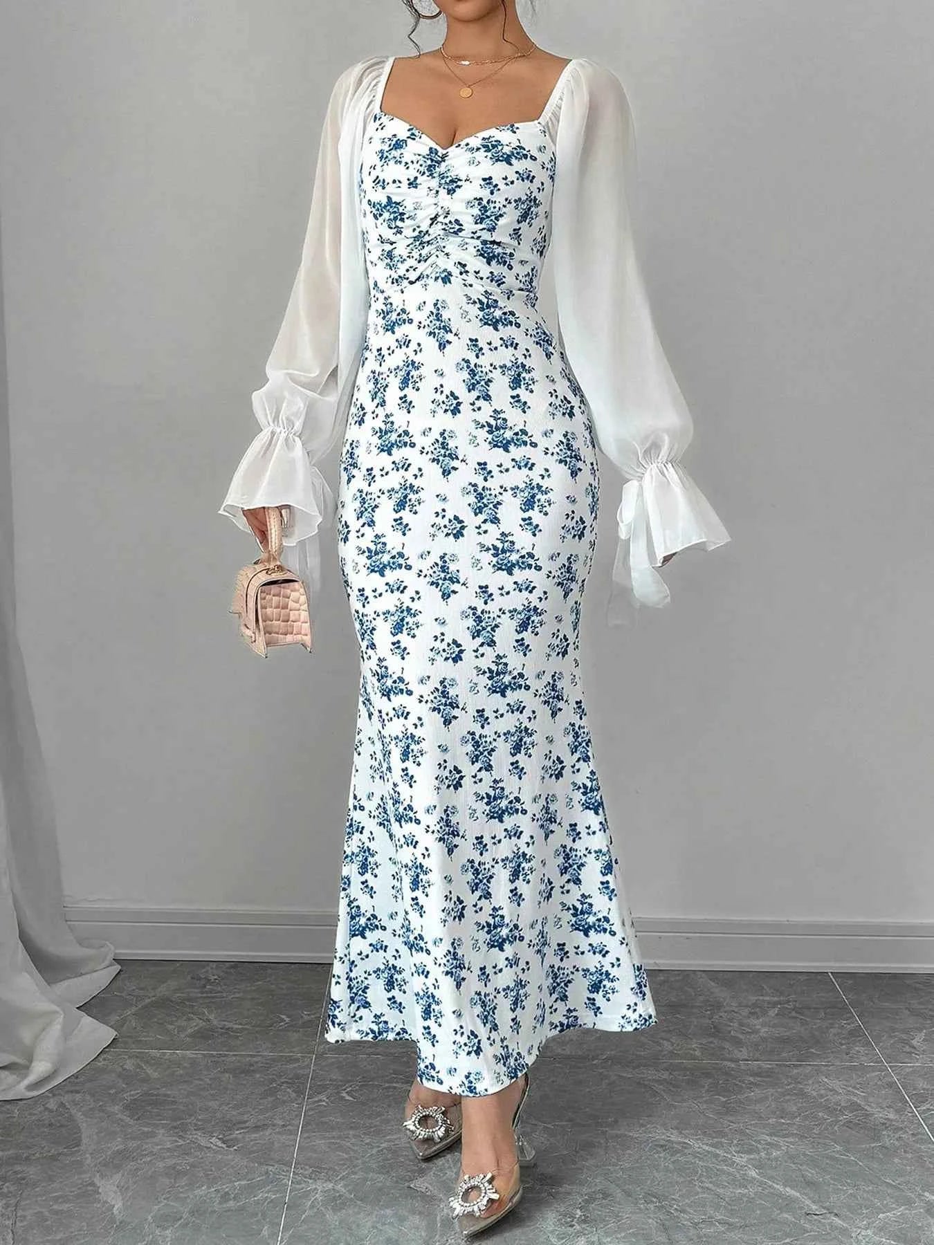 Floral Print Sweetheart Neckline Maxi Dress c72007df76fd46449f9608d116c2e8fe-Max-Origin